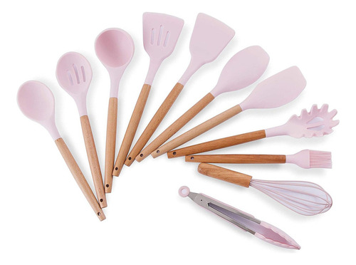 Juego De 11 Utensilios De Cocina, Color Rosa [u]