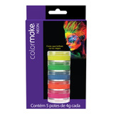 Tinta Facial Color Make Neon Fluor 5 Cores Maquiagem Rosto