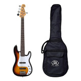 Contrabaixo Sx Spb62+5 5 Cordas Sunburst 3ts Bag Bb400