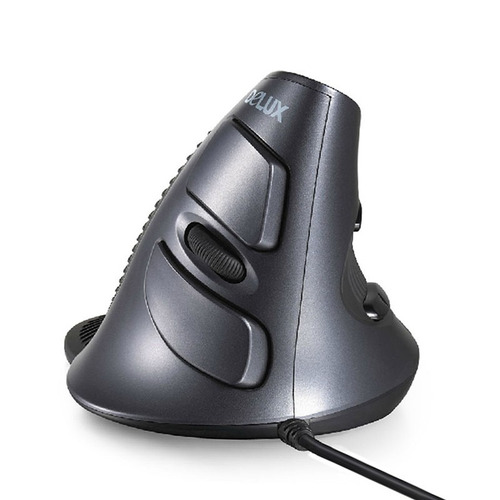 Mouse Ergonômico Delux M618bu Com Fio Preto 1600dpi Vertical