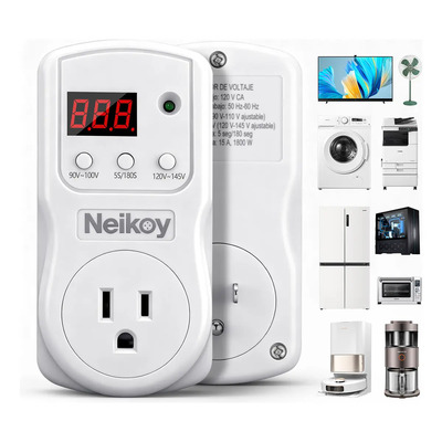 Neikoy 2pzs Protector de voltaje, regulador de voltaje para refrigeradores, 1800W CA 120 V máx. 15 A,apto para equipos de audio, vídeo, sonido, ordenadores y equipos electrónicos en general | MercadoLibre