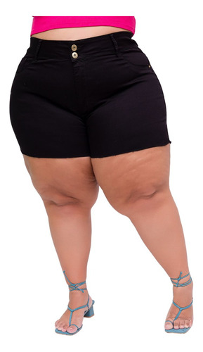 Shorts Feminino Plus Size Lannes Com Lycra