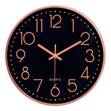 Reloj De Pared Grande 25cm Analogo Cocina Oficina Metalizado