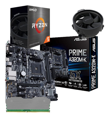 Combo Board A320m Procesador Amd Ryzen 5 5500 Ram 16gb Pc