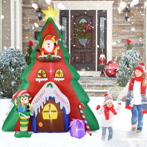 Adorno Decoracion Navidad Luces Santa Inflable Gigante 3 Mts