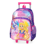 Mochila Infantil De Rodinhas Barbie Roxa Up4you