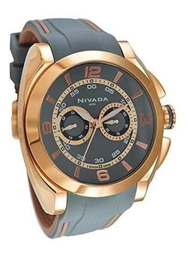 Reloj Nivada Swiss Quartz Dorado Con Gris Original