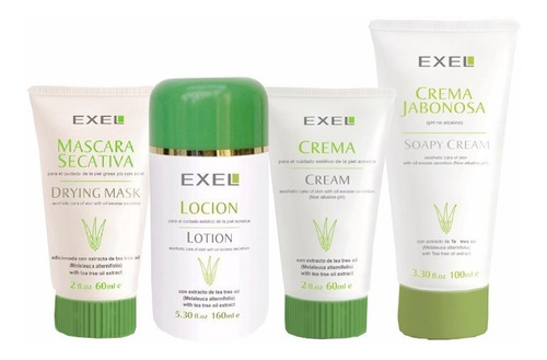 Kit Mascarilla Facial Exel Cosmetología Crema Loción Combo