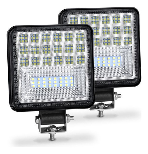 Faros Cuadrados De 126w Y 43 Led Ojos De Ángel, 1 Par