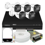 Kit Cftv 5 Cameras Segurança Intelbras Residencial Hd 1tera