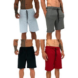 Kit 4 Bermudas De Moletom Original Exclusivo Masculino Cores