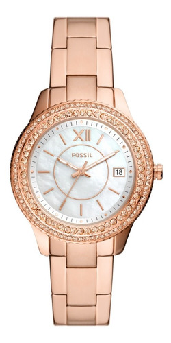 Reloj Mujer Fossil Stella De Acero Glitz