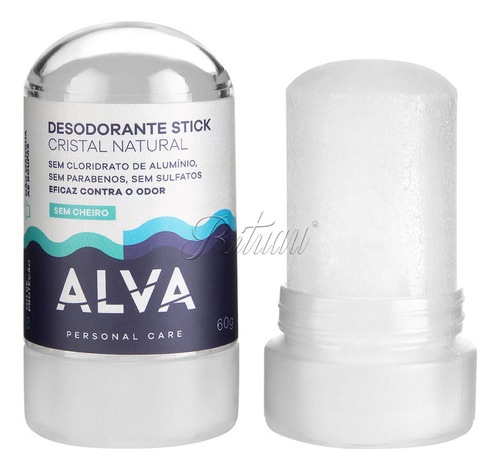 Desodorante Crystal Pedra Natural Stick Alva 60g Mini Vegano