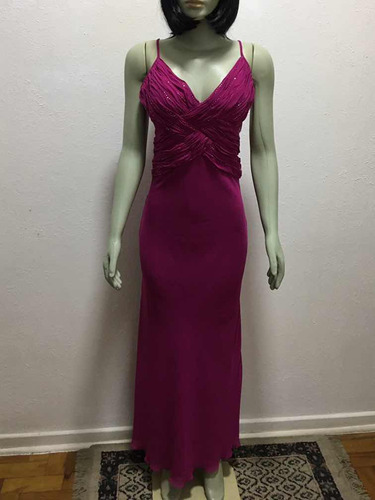 Vestido Longo Pink Tamanho G Musseline Bom  Estado