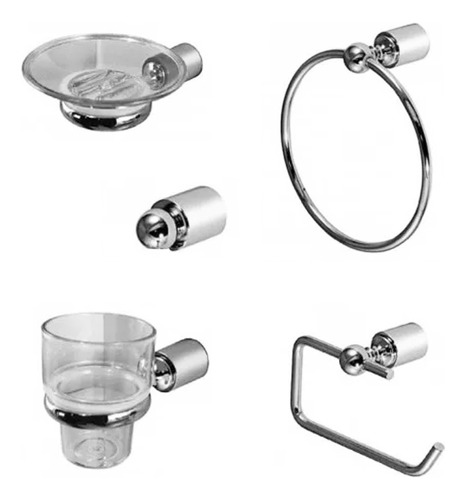 Kit Hidromet Accesorios 5 Piezas Modelo Triply Para Baño *