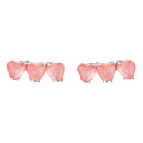 Brinco Earcuff Zircônia Quartzo Rosa