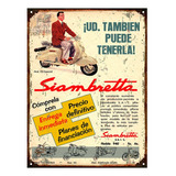Cartel Chapa Publicidad Antigua 1960 Siambretta L249