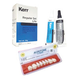 Kit Protesis Dental Dientes Acrilico Provisorio Con Cemento 