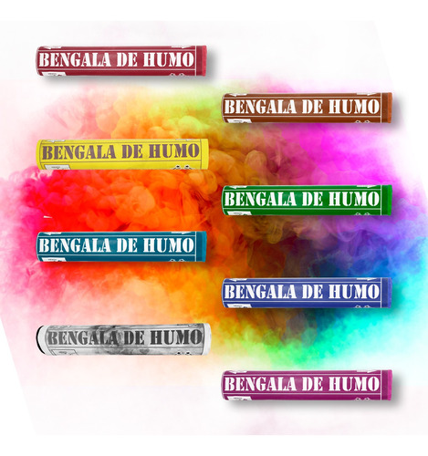 Bengalas De Humo Colores X10 Fiestas Cotillon De Mano