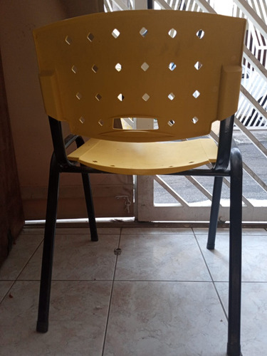 Cadeira Iso Para Escritório E Escola, Amarela-kit 7 Cadeiras
