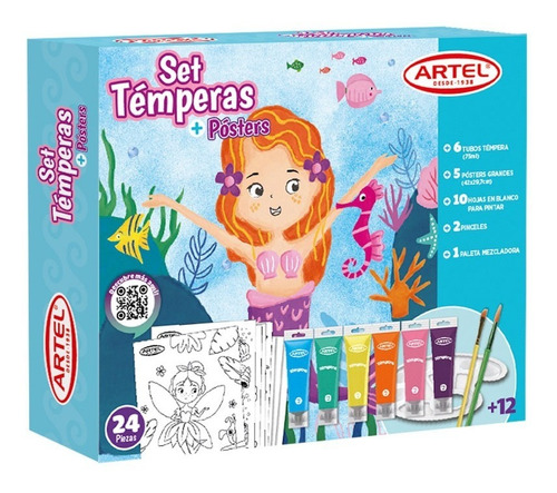 Temperas Set Fantasia Artel 24 Piezas Color Sirena