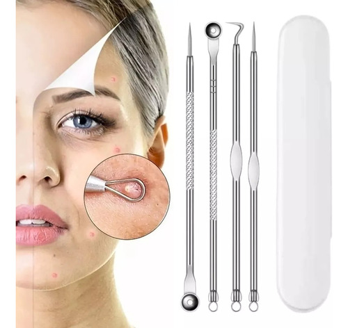 Kit Removedor Extractor Puntos Negros Espinillas Acne 4 Pzs 