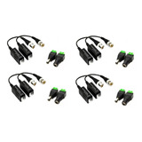 4 Pares Video Balun Camera Cftv + 4 P4 Macho + 4 P4 Fêmea