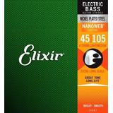 Encordoamento Elixir 4 Cordas P Baixo Nanoweb 045 Medium Extra Long Scale 14087