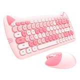 Traje De Teclado Y Ratón Rosa De 2,4 G Geezer Dpi Mouse Cute