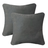 Set 2 Cojines Decorativos Tela Velvet 45 X 45 / Gris Oscuro