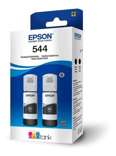 Kit 2 Garrafas Tinta Ecotank Epson Preta T544120 