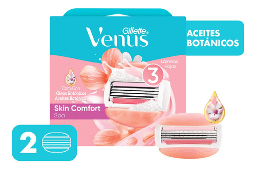 Repuestos Máquina De Afeitar Gillette Venus Spa 2un 3 Hojas