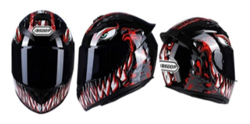 Casco Motocicleta, Moto,  Dot, Bsddp Veneno Rojo.