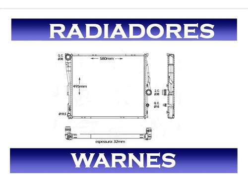 Radiador Bmw X3 2.5 3.0 2004 2005 2006 2007 2008 2009 2010 Foto 4