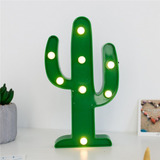 Luminária Decorativa Led 3d Cacto Verde Decoração 25cm Cor Da Cúpula Luz Branco Quente Cor Da Estrutura Verde-escuro