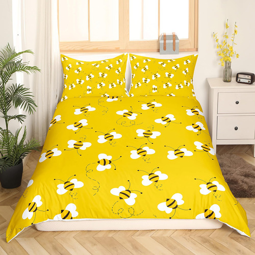 Juego De Ropa De Cama De Abeja De Dibujos Animados, Funda De