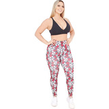 Calça Legging Feminina Estampada Caveiras Rosas Linda Barata