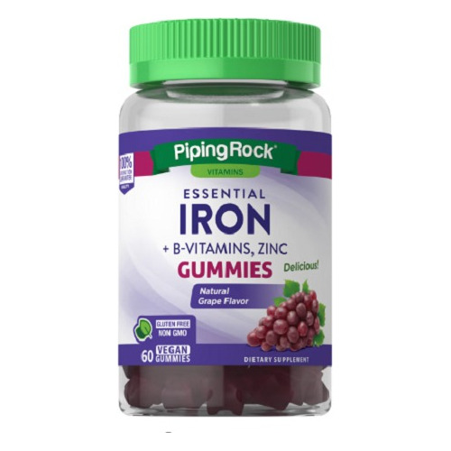 Pipingrock | Essential Iron + B-vitamins, Zinc | 60 Gummies