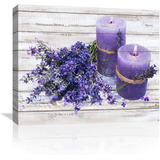 Lienzo De Lavanda Para Decoración De Pared Para Baño, Flores