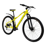 Bicicleta Mercurio Kaizer 21 Velocidades Suspensión Rod 29 Color Amarillo