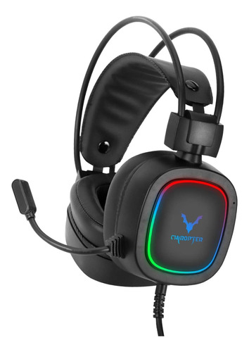 Audifonos Gamer Negro Con Luz Rgb Led Vibración Microfono