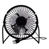 Ventilador De Mesa Mini Fan Negro Con 4 Aspas De Metal