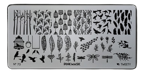 Placa Stamping Pink Mask #73 Tweety