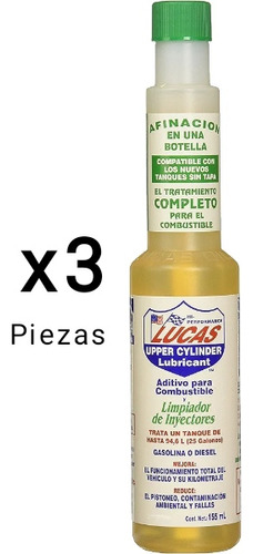 Pack 3pz Aditivo Lucas Oil Limpiador Inyectores 155ml