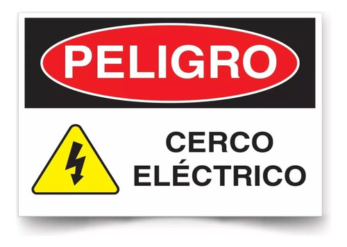 Señaletica Peligro Cerco Eléctrico 30x20cm Metálico