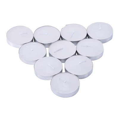 50 Velas Rechaud Brancas Com Suporte De Aluminio