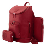 Mochila Hp Para Notebook 15,6 Feminina Cayman 26055 Cor Vermelho Desenho Do Tecido Liso