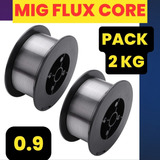  Pack 2 Kg Mig Flux Core Sin Gas 0.9 Mm Aws E71t-11