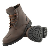 Bota Joe Rocket Iron Age Corta Moto Con Protecciones Café