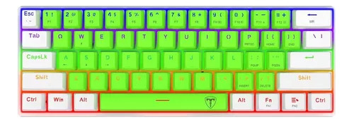 Teclado Mecanico T-dagger Arena Verde/blanco Rainbow 3 Cts